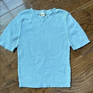 Altar'd State Light Blue Ribbed Tee
